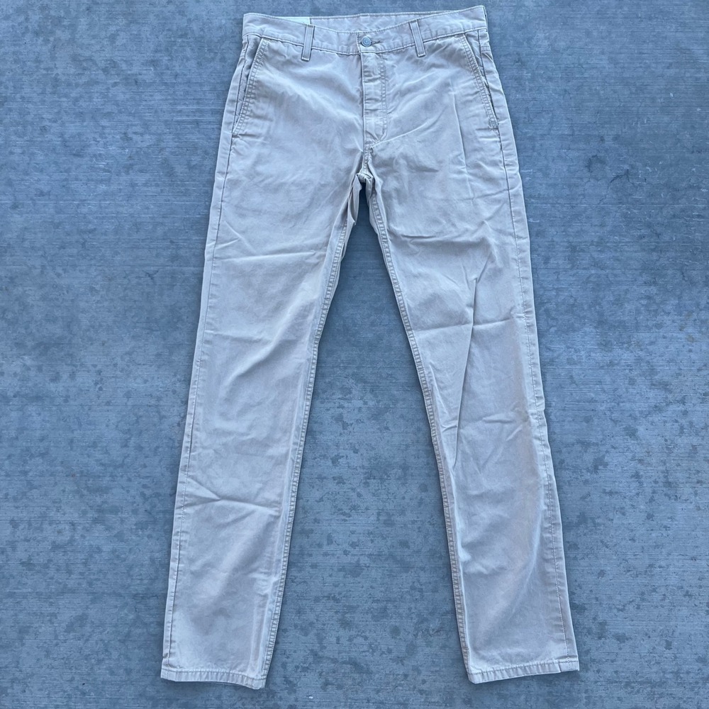 Levi's 511 Slim Fit Chino Pants Mens 32x34 Tan Khaki Cotton Stretch Trousers